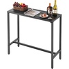 image:imageVEVOR Outdoor Bar Table 55 x 15 in Patio Bar Table Waterproof Top amp Sturdy Metal Frame Rectangle Counter Height Dining Tables Outdoor Furniture for Balcony Yard Hot Tub Poolside IndoorRectangle