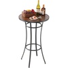 image:imageVEVOR Outdoor Bar Table 55 x 15 in Patio Bar Table Waterproof Top amp Sturdy Metal Frame Rectangle Counter Height Dining Tables Outdoor Furniture for Balcony Yard Hot Tub Poolside IndoorRound
