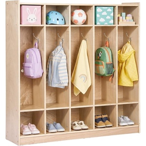 image:imageVEVOR 5Section Classroom Coat Locker 10 Cubbies for Daycare Classroom Cubbies with 4 Casters amp 5 Hooks Daycare Furniture for Home School Nursery Kindergarten
