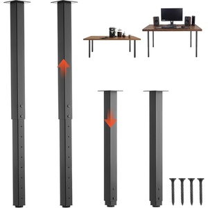 image:imageVEVOR Adjustable Table Legs 2440 in Square Steel Furniture Legs 1200 lbs Max Load Heavy Duty Quick Installation Ideal for Home Office Desk DIY Coffee Dinner Bar Tables Workbenches 4 PCS Black