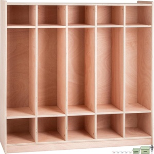 image:imageVEVOR Cubby Mobile Tray Storage Cabinet 8Compartment Classroom Furniture 3Shelf Cubby Storage Shelf Premium Particleboard and Poplar Wood Easy to Use for Home Daycare and Preschool Natural510 Section