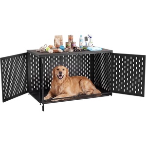 image:imageVEVOR Dog Crate Furniture 42 Inch Heavy Duty Dog Kennel Furniture Indoor for Small amp Medium Dogs Steel Decorative Pet Cage House End Table with 3 Doors Detachable Tray amp EscapeProof Locks Black482L x 287W x 295H
