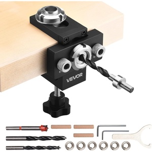 image:imageVEVOR Doweling Jig Kit Self Centering Dowel Drill Jig for Straight Holes Aluminum Alloy Woodworking Tools with 6 Drill Guide Bushings Adjustable Width for Wood Working Drilling and MarkingUltra