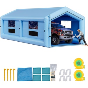 image:imageVEVOR Inflatable Paint Booth 3937 x 1640 x 1312 ft Inflatable Spray Booth with 950W1100W Blowers Air Filter System Triangular Roof for Painting Car Truck Furniture Automotive Sheet Metal39x16x13Ft