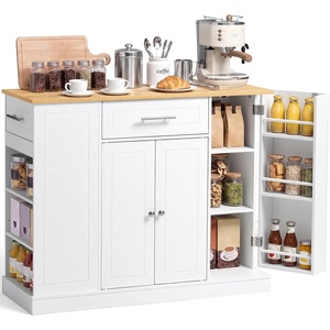 image:imageVEVOR Kitchen Island Cart with Storage 4228 in Wide Mobile Rolling Storage Island on Swivel Wheels with Drawer Storage Cabinet Drop Leaf Spice Rack Table for Home Dining Room White4236W