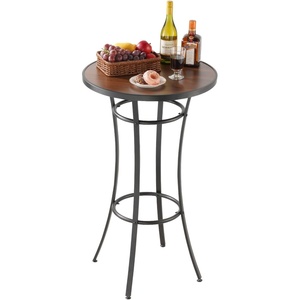 image:imageVEVOR Outdoor Bar Table 55 x 15 in Patio Bar Table Waterproof Top amp Sturdy Metal Frame Rectangle Counter Height Dining Tables Outdoor Furniture for Balcony Yard Hot Tub Poolside IndoorRound