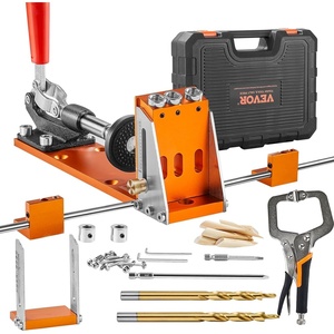 image:imageVEVOR Pocket Hole Jig Kit EasytoUse for Wood Projects Comes with Step Drills Stop Collars Hex Keys amp Driver Bits Features Dual Scales for DIY WoodworkingUltra