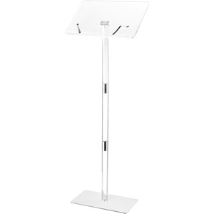 image:imageVEVOR Podium Stand 41Inch Wooden Lectern Laptop Desk with Wide Reading Surface and Storage Shelf Edge Stopper Elegant Design FloolStanding for Classroom Conference Church and PresentationPortable Lectern