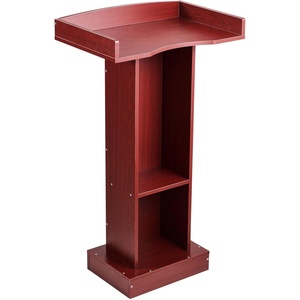 image:imageVEVOR Podium Stand 41Inch Wooden Lectern Laptop Desk with Wide Reading Surface and Storage Shelf Edge Stopper Elegant Design FloolStanding for Classroom Conference Church and PresentationWooden Lectern