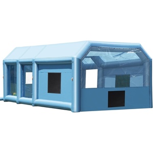 image:imageVEVOR Portable Paint Booth Larger Spray Tent with Builtin Floor amp Mesh Screen Windproof Hooks for Furniture DIY Hobby Tool 75x52x52ft Spray Paint Shelter28x16x11Ft