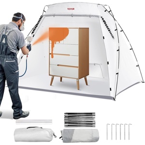 image:imageVEVOR Portable Paint Booth Larger Spray Tent with Builtin Floor amp Mesh Screen Windproof Hooks for Furniture DIY Hobby Tool 75x52x52ft Spray Paint Shelter75x52x52Ft