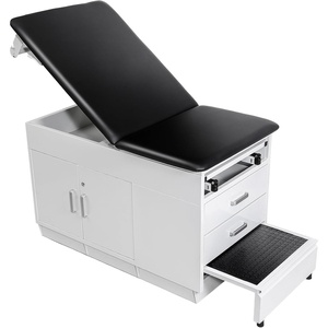 image:imageVEVOR Pro Medical Exam Table Medical Examination Bed with Adjustable Backrest Physical Therapy Exam Table with Locking Cabinet 2 Drawers Paper Roll Dispenser Step Stool amp Leg Rest 500LBS Loading