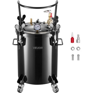 image:imageVEVOR Spray Paint Pressure Pot 05 Gal2 L Pressure Pot Paint Sprayer 18mm  3mm Two Spray Guns Central Pneumatic Sprays Gun with Two 98 FT3 m Hoses for Furniture Car Fence Max 45 Psi30LPneumatic  4 Casters