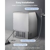 image:imageVEVOR Commercial Ice Maker Machine 120 lbs24H Ice Production 33 lbs Storage Bin 45 Cubes per Cycle Stainless Steel Under Counter amp Freestanding Ice Maker with LED Display for Home Bar Restaurant440lbs24H