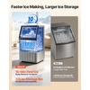 image:imageVEVOR Commercial Ice Maker Machine 120 lbs24H Ice Production 33 lbs Storage Bin 45 Cubes per Cycle Stainless Steel Under Counter amp Freestanding Ice Maker with LED Display for Home Bar Restaurant120lbs24H