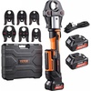 image:imageVEVOR Press Tool 18V Electric Pipe Crimping Tool for 12 34 1 Copper Pipes 24KN Press Tool Kit Compatible with ProPress  with 3 Press Jaws 2pcs 18V 2AH Battery Fast Charger amp Carrying CaseStandard Size