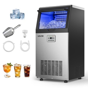 image:imageVEVOR Commercial Ice Maker Machine 120 lbs24H Ice Production 33 lbs Storage Bin 45 Cubes per Cycle Stainless Steel Under Counter amp Freestanding Ice Maker with LED Display for Home Bar Restaurant100 Lbs24H