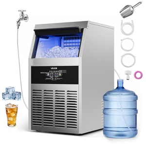image:imageVEVOR Commercial Ice Maker Machine 120 lbs24H Ice Production 33 lbs Storage Bin 45 Cubes per Cycle Stainless Steel Under Counter amp Freestanding Ice Maker with LED Display for Home Bar Restaurant150Lbs24HDual Water Inlet