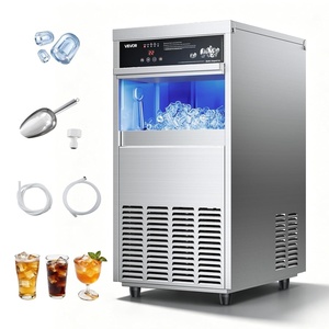image:imageVEVOR Commercial Ice Maker Machine 120 lbs24H Ice Production 33 lbs Storage Bin 45 Cubes per Cycle Stainless Steel Under Counter amp Freestanding Ice Maker with LED Display for Home Bar Restaurant100lbs24HBullet Ice