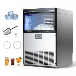 image:imageVEVOR Commercial Ice Maker Machine 120 lbs24H Ice Production 33 lbs Storage Bin 45 Cubes per Cycle Stainless Steel Under Counter amp Freestanding Ice Maker with LED Display for Home Bar Restaurant200lbs24H