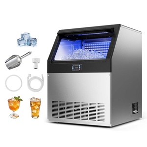 image:imageVEVOR Commercial Ice Maker Machine 120 lbs24H Ice Production 33 lbs Storage Bin 45 Cubes per Cycle Stainless Steel Under Counter amp Freestanding Ice Maker with LED Display for Home Bar Restaurant360Lbs24H