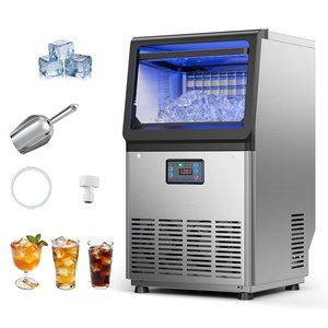 image:imageVEVOR Commercial Ice Maker Machine 120 lbs24H Ice Production 33 lbs Storage Bin 45 Cubes per Cycle Stainless Steel Under Counter amp Freestanding Ice Maker with LED Display for Home Bar Restaurant80lbs24H