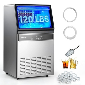 image:imageVEVOR Commercial Ice Maker Machine 120 lbs24H Ice Production 33 lbs Storage Bin 45 Cubes per Cycle Stainless Steel Under Counter amp Freestanding Ice Maker with LED Display for Home Bar Restaurant120lbs24H