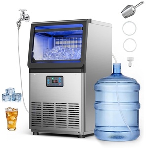 image:imageVEVOR Commercial Ice Maker Machine 120 lbs24H Ice Production 33 lbs Storage Bin 45 Cubes per Cycle Stainless Steel Under Counter amp Freestanding Ice Maker with LED Display for Home Bar Restaurant90lbs24HDual Water Inlet