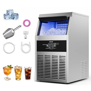 image:imageVEVOR Commercial Ice Maker Machine 120 lbs24H Ice Production 33 lbs Storage Bin 45 Cubes per Cycle Stainless Steel Under Counter amp Freestanding Ice Maker with LED Display for Home Bar Restaurant160lbs24H