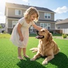 image:imageVEVOR Artificial Grass 10 x 3 ft Fake Grass Turf Rug 06 in Pile Height Realistic Synthetic Lawn Carpet Roll Mat Easy Clean Drainage Holes for Patio Garden Balcony Outdoor Indoor Decor Green12 x 7 FT
