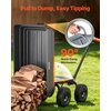 image:imageVEVOR Garden Dump Cart 1200 lbs Poly Dump Cart 7 Cu Ft Garden Carts Dumps Wagon with 2in1 Convertible Handle 90 QuickDumps Mechanism 180 Swivel Wheels Yard Wagon for Plants Soil Crops