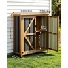 image:imageVEVOR Outdoor Storage Shed 4941 x 6398 Wood Garden Tool Shed with Lockable Doors amp Sloped Roof Waterproof Outside Storage Cabinet with Shelves amp Floor Included for Backyard Patio Lawn Brown32Lx 13Wx 40H  Standard