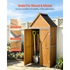 image:imageVEVOR Outdoor Storage Shed 4941 x 6398 Wood Garden Tool Shed with Lockable Doors amp Sloped Roof Waterproof Outside Storage Cabinet with Shelves amp Floor Included for Backyard Patio Lawn Brown30Lx 17Wx 67H  SlopedRoof