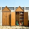 image:imageVEVOR Outdoor Storage Shed 4941 x 6398 Wood Garden Tool Shed with Lockable Doors amp Sloped Roof Waterproof Outside Storage Cabinet with Shelves amp Floor Included for Backyard Patio Lawn Brown30Lx 17Wx 67H  SlopedRoof