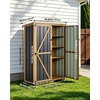 image:imageVEVOR Outdoor Storage Shed 4941 x 6398 Wood Garden Tool Shed with Lockable Doors amp Sloped Roof Waterproof Outside Storage Cabinet with Shelves amp Floor Included for Backyard Patio Lawn Brown46Lx 18Wx 68H  Standard