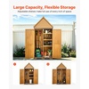image:imageVEVOR Outdoor Storage Shed 4941 x 6398 Wood Garden Tool Shed with Lockable Doors amp Sloped Roof Waterproof Outside Storage Cabinet with Shelves amp Floor Included for Backyard Patio Lawn Brown30Lx 17Wx 67H  SlopedRoof