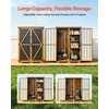 image:imageVEVOR Outdoor Storage Shed 4941 x 6398 Wood Garden Tool Shed with Lockable Doors amp Sloped Roof Waterproof Outside Storage Cabinet with Shelves amp Floor Included for Backyard Patio Lawn Brown46Lx 18Wx 68H  Standard
