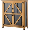 image:imageVEVOR Outdoor Storage Shed 4941 x 6398 Wood Garden Tool Shed with Lockable Doors amp Sloped Roof Waterproof Outside Storage Cabinet with Shelves amp Floor Included for Backyard Patio Lawn Brown32Lx 13Wx 40H  Standard
