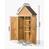 image:imageVEVOR Outdoor Storage Shed 4941 x 6398 Wood Garden Tool Shed with Lockable Doors amp Sloped Roof Waterproof Outside Storage Cabinet with Shelves amp Floor Included for Backyard Patio Lawn Brown30Lx 17Wx 67H  SlopedRoof