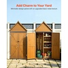 image:imageVEVOR Outdoor Storage Shed 4941 x 6398 Wood Garden Tool Shed with Lockable Doors amp Sloped Roof Waterproof Outside Storage Cabinet with Shelves amp Floor Included for Backyard Patio Lawn Brown30Lx 17Wx 67H  SlopedRoof