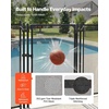 image:imageVEVOR Pool Fence Gate 4 x 25 ft Inground Swimming Pool Fences Gate Outdoor Security Fencing Door Kit with Metal Latch and Stopper 352 GSM Teslin PVC Mesh Square Tube Easy Installation Black4ft x 25ftSelfClosing