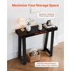 image:imageVEVOR 36 in Console Table Modern Desk Behind The Couch Wooden Rectangle Entrance Desk Narrow Long Sofa Table Accent Stand Ideal for Hallway Bedroom Living Room Foyer Easy Assembly BlackBlack