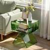 image:imageVEVOR Acrylic Side Table 2Tier Clear End Table with Storage Shelf Modern Transparent Bedside Nightstand Lucite Desk for Bedroom Living Room Home Decor 118 D x 157 W x 197 HGreen