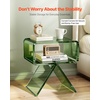 image:imageVEVOR Acrylic Side Table 2Tier Clear End Table with Storage Shelf Modern Transparent Bedside Nightstand Lucite Desk for Bedroom Living Room Home Decor 118 D x 157 W x 197 HGreen