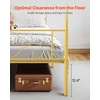 image:imageVEVOR Canopy Bed Frame Full Size Metal Canopy Bed with Minimalist Headboard amp Four Posters Design Heavy Duty Steel Slats Support Underbed Storage Space No Box Spring Needed Easy Assembly GoldFull