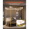 image:imageVEVOR Canopy Bed Frame Full Size Metal Canopy Bed with Minimalist Headboard amp Four Posters Design Heavy Duty Steel Slats Support Underbed Storage Space No Box Spring Needed Easy Assembly GoldFull