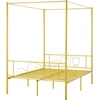 image:imageVEVOR Canopy Bed Frame Full Size Metal Canopy Bed with Minimalist Headboard amp Four Posters Design Heavy Duty Steel Slats Support Underbed Storage Space No Box Spring Needed Easy Assembly GoldFull