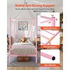 image:imageVEVOR Canopy Bed Frame Full Size Metal Canopy Bed with Minimalist Headboard amp Four Posters Design Heavy Duty Steel Slats Support Underbed Storage Space No Box Spring Needed Easy Assembly GoldTwin