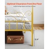 image:imageVEVOR Canopy Bed Frame Full Size Metal Canopy Bed with Minimalist Headboard amp Four Posters Design Heavy Duty Steel Slats Support Underbed Storage Space No Box Spring Needed Easy Assembly GoldQueen