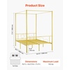 image:imageVEVOR Canopy Bed Frame Full Size Metal Canopy Bed with Minimalist Headboard amp Four Posters Design Heavy Duty Steel Slats Support Underbed Storage Space No Box Spring Needed Easy Assembly GoldFull